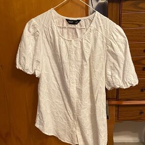 Vera Wang white embroidered shirt